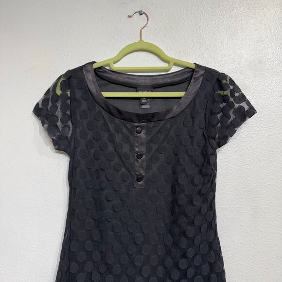 Enfocus Studio Black Swiss Dot Midi Dress Sz 8 - Picture 2 of 10